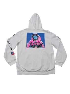 NASA Hyper Space Life Group Astronaut Graphic Logo Kangaroo Pouch Sweater Hoodie